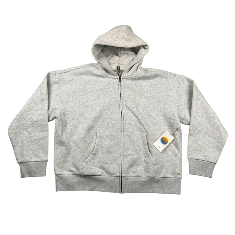 Vuori Restore Hoodie Womens XL Full Zip Heather Gray Organic Pullover VW2030